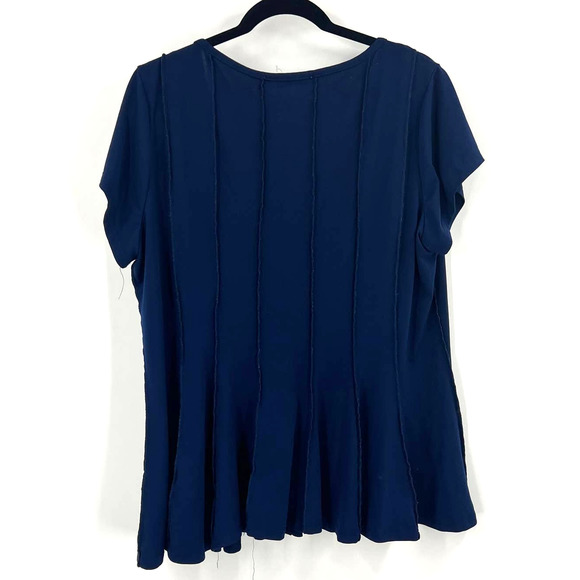 Maria Gabrielle Textured Tunic Blouse Vertical Ribbing Scoop Neck Women's 3XL - Picture 2 of 6